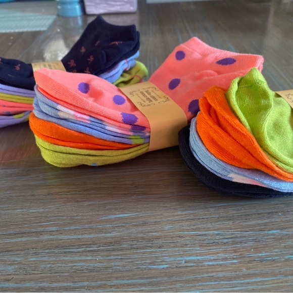 15 pairs girls multicolored ankle socks OS - Picture 3 of 3